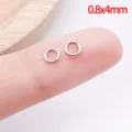 Stainless steel silver jump rings for DIY jewelry making, 0.8x4mm small connectors accessory - 0.8x4mm / Steel