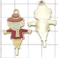 Thanksgiving Vogelscheuche Emaillierte Legierung Anhänger für DIY Armband Halskette Schmuck Zubehör - Rote Vogelscheuche