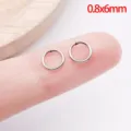 Stainless steel silver jump rings 0.8x6mm DIY jewelry making connectors charms bracelets. - 0.8x6mm / Steel