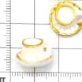 Miniatuur witte en gouden theekop hars bedels DIY handgemaakte sieraden accessoires - Met Goud Afgewerkt Koffiekopje / 1 Stuk (15x15x8mm) / Wit