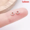 Stainless steel silver jump ring for DIY jewelry making, 1x4mm size variant accessory. - 1x4mm / Steel