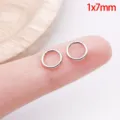 Silver stainless steel closed jump rings for DIY necklace bracelet jewelry making size 1x7mm. - 1x7mm / Steel