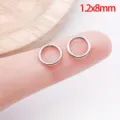 Stainless steel silver open jump rings 1.2x8mm, ideal for DIY bracelets and necklaces. - 1.2x8mm / Steel