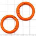 Anillo de resorte redondo naranja conector de cierre de aleación para accesorios de joyería DIY - 25mm (Interior 18mm) Paquete de 1 / Naranja
