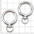 Zilveren ronde veersluiting sleutelhanger DIY sieraden accessoire, metalen snap hook hanger connector. - Ronde Sleutelhanger met Ring en Cirkel / 1 Stuk (38x26mm) / Zilver