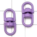 Purple alloy rotating buckle DIY accessory, ideal for custom keychains and stylish bag pendants. - Purple