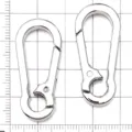 Zilverkleurige legering veer snap haak voor DIY sieraden maken en sleutelhangers. - Middelgrote Kalebashvormige Karabijnhaak Sleutelhanger / 1 Stuks/Verpakking (37x17mm) / Zilver