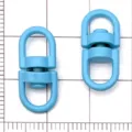Light blue alloy swivel snap hook keychain pendant DIY jewelry accessory, durable and versatile. - Blue