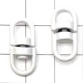 White alloy figure-8 swivel buckle keychain pendant DIY jewelry accessory components - White
