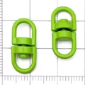 Green alloy swivel snap hook figure 8 connector for DIY keychain jewelry making accessories. - Green