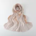 Close-up view of the elegant embroidered long scarf featuring delicate sequins and smooth fabric texture. - 180*70cm / 10# Light Champagne