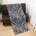 Black and white zebra print long scarf for women, elegant fashion satin polyester shawl wrap. - 12#