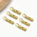 Pinzas de extremo de cordón de acero inoxidable dorado para hacer joyas de pulsera DIY. - 9x3x1.5mm / Dorado