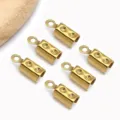 Cierre terminal cordón acero inoxidable conector colgante DIY pulsera collar joyas - 10x4.5x4mm / Dorado