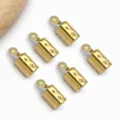 Terminales de cordón de acero inoxidable dorado cierres para joyería DIY pulseras 1pc - 12x5x5mm / Dorado