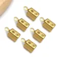 Terminales de cable de acero inoxidable chapado en oro accesorios de joyas para hacer pulseras DIY - 11x6x6mm / Dorado