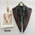 Retro paisley print silk scarf for women, trendy square neckerchief for spring and autumn. - RZW01