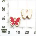 Gold red enamel butterfly charms jewelry making DIY pendant accessories cute style - Butterfly Pendant (11863)