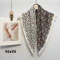 Vintage square silk scarf for women 70x70cm retro printed chic neckerchief stylish wrap - RZW03
