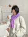 Gezellige zachte winter paarse pluche sjaal voor dames, modieuze Koreaanse warme nekwarmer. - Paars