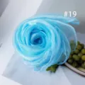 Lightweight blue chiffon scarf detail, versatile square gauze for kids stage and daily wear. - 19#