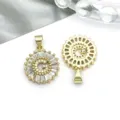 KC gold plated cubic zirconia letter G pendant charms for DIY jewelry making accessories - Round Rhinestone Letter G Pendant (16162-G) / 1 Piece (15x21mm) / KC Gold
