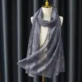 Grey women fashion lace scarf headscarf veil elegant mesh floral wrap accessory SKU - Gray