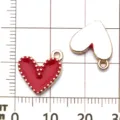 Red oil drop heart alloy jewelry pendant DIY charm accessories for bracelet necklace - Heart Pendant (14979)
