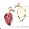 Red Enamel Leaf Pendant Alloy Charm DIY Jewelry Accessory Variant Style One New. - Leaf Pendant (17524)