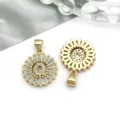 Gold Plated Crystal Letter Q Pendant DIY Jewelry Accessory Charm Bracelet Necklace Component - Round Rhinestone Letter Q Pendant (16162-Q) / 1 Piece (15x21mm) / KC Gold
