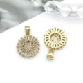 Gold Letter U Pendant DIY Jewelry Accessory Sparkle Zircon Rhinestone Charm for Necklace - Round Rhinestone Letter U Pendant (16162-U) / 1 Piece (15x21mm) / KC Gold