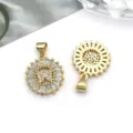 Gold-plated letter W and M cubic zirconia charm pendant for DIY necklace bracelet jewelry making. - Round Rhinestone Letter W Pendant (16162-W) / 1 Piece (15x21mm) / KC Gold