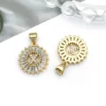 KC Gold Plated Letter X Pendant Rhinestone DIY Necklace Bracelet Jewelry Accessory Variant - Round Rhinestone Letter X Pendant (16162-X) / 1 Piece (15x21mm) / KC Gold