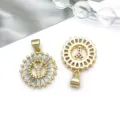 KC gold plated diamond round letter Y pendant DIY jewelry necklace bracelet accessory - Round Rhinestone Letter Y Pendant (16162-Y) / 1 Piece (15x21mm) / KC Gold