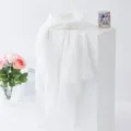 Solid color bubble scarf lightweight shawl travel sun protection warm cape for women stylish white - White