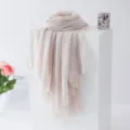 Lightweight solid color crinkle scarf shawl for women sun protection soft fabric - Light Beige Pink
