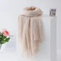 Solid color bubble scarf lightweight breathable shawl casual sun protection neck wrap fashion - Light Apricot