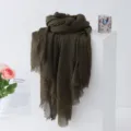 Solid Color Bubble Scarf Dark Green Lightweight Travel Shawl Sun Protection Drape Cloak - Dark Green