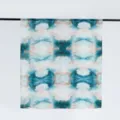 Women's blue watercolor gradient abstract print soft satin scarf shawl for daily wear - 12#