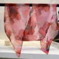 Gradient floral chiffon scarf long ribbon skinny neckerchief elegant chic accessory - 20x160cm / Pink Five-Petal Flower