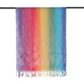 Rainbow gradient rose leopard print fringe long scarf women fashion travel warm shawl wrap - Rainbow Gradient
