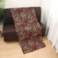 Leopard print satin polyester long scarf, stylish watercolor tie-dye design for women. - 4#