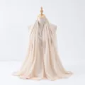 Écharpe longue en lin unie, variante hijab beige, enroulement en coton léger et respirant. - 5# Beige