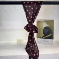 Chic polka dot chiffon ribbon scarf, stylish long slanted neckerchief for women daily wear. - 20x160cm / Pink Brown Polka Dot