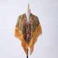 Ethnic style women's printed winter warm shawl fashion tassel fringe scarf wrap accessory - 8#