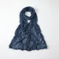 Blue Pleated Metallic Crinkle Scarf, Spring Summer Lightweight Bubble Crepe Shawl Variant - 180*70cm / A01