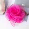 Solid color chiffon small square scarf children stage performance pink floral shape scarf - 5#