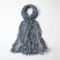 Silver grey crinkled sheer scarf shiny silk bubble crepe hijab lightweight Muslim shawl women - 180*70cm / A05