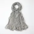 Women's spring summer pleated striped chiffon long scarf hijab shawl lightweight elegant - 180*70cm / A06