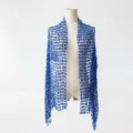 Blue sequin mesh shawl for women evening party dress elegant sequin embroidered scarf wrap - For A06